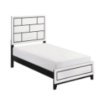 Picture of 5Pc White Twin bed, Full bed, Dresser and mirror, Chest and Night stand Bedroom set collection