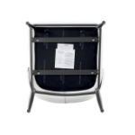 Picture of White Leatherette Dining Chair with Metal Legs