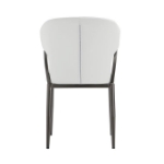 Picture of White, Light Grey and Camel Finish Leatherette Dining Chair with Metal Legs