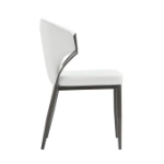 Picture of White, Light Grey and Camel Finish Leatherette Dining Chair with Metal Legs