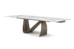 Picture of 83/123" EXTENDABLE Champagne-Bronze MARBLE DINING TABLE