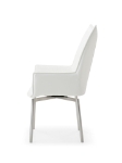 Picture of Leather Swivel White Dining Chair