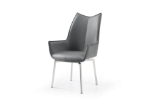 Picture of Leather Swivel Dark Grey Dining Chair