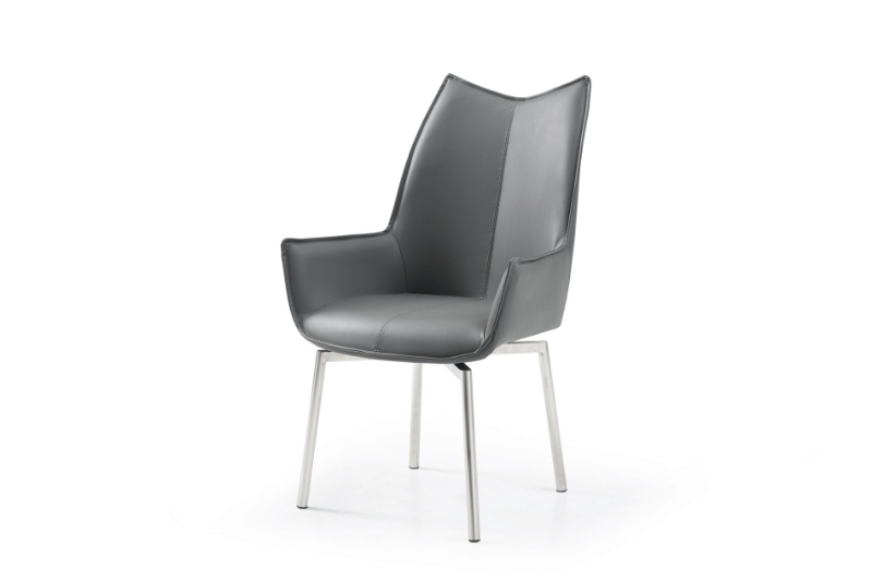 Picture of Leather Swivel Dark Grey Dining Chair