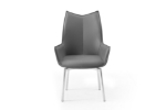 Picture of Leather Swivel Dark Grey Dining Chair