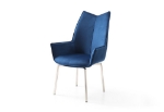 Picture of Leather Swivel Navy Blue Dining Chair