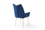 Picture of Leather Swivel Navy Blue Dining Chair