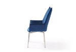 Picture of Leather Swivel Navy Blue Dining Chair