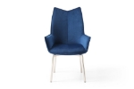 Picture of Leather Swivel Navy Blue Dining Chair