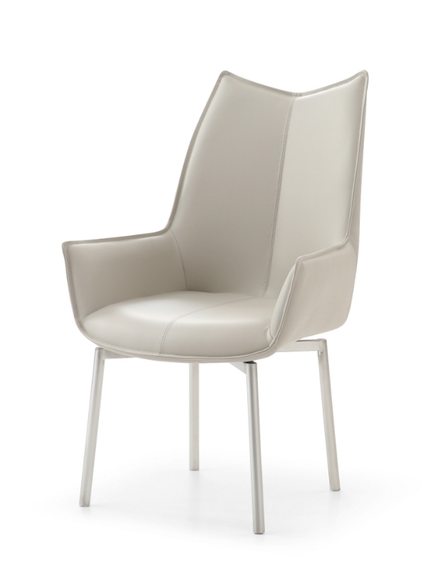 Picture of Leather Swivel Grey Dining Chair