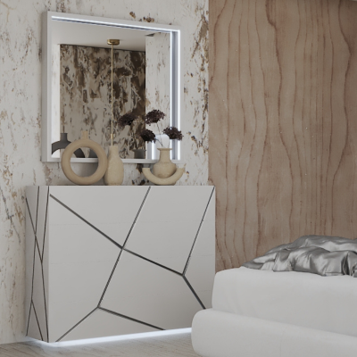 Show details for Solid Wood 4 drawers Single Dresser and Mirror Picture of Solid Wood 4 drawers Single Dresser and Mirror