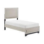 Picture of Twin Platform Bed White oak and Gray