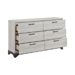 Picture of White oak and Gray Finish Dresser and Mirror