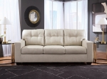 Picture of Bone Color Faux Leather Sofa