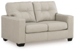 Picture of Bone Color Faux Leather Loveseat