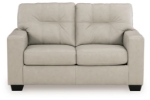 Picture of Bone Color Faux Leather Loveseat
