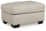 Picture of Bone Color Faux Leather Ottoman
