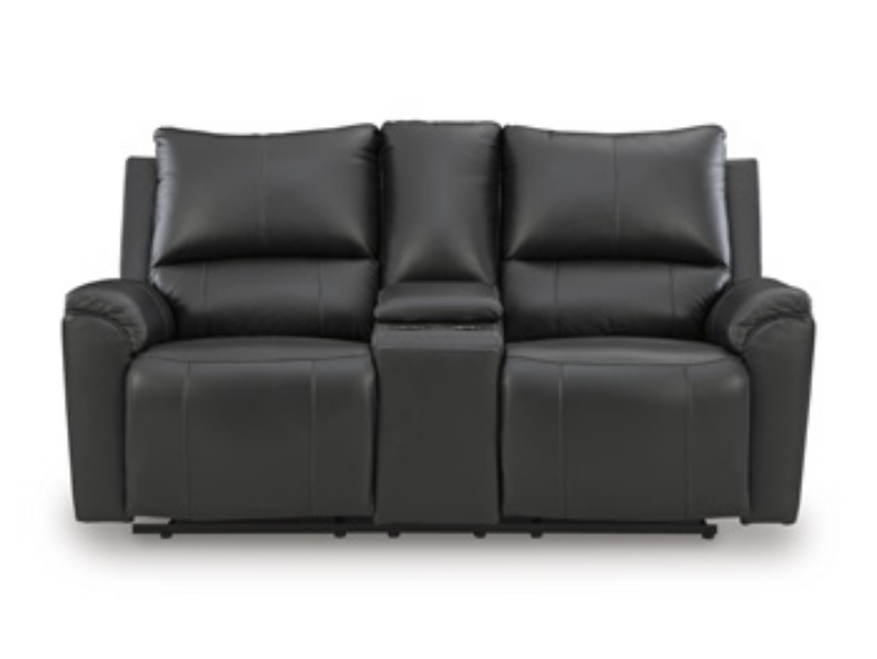 Picture of Faux Leather Reclining Loveseat w/Console
