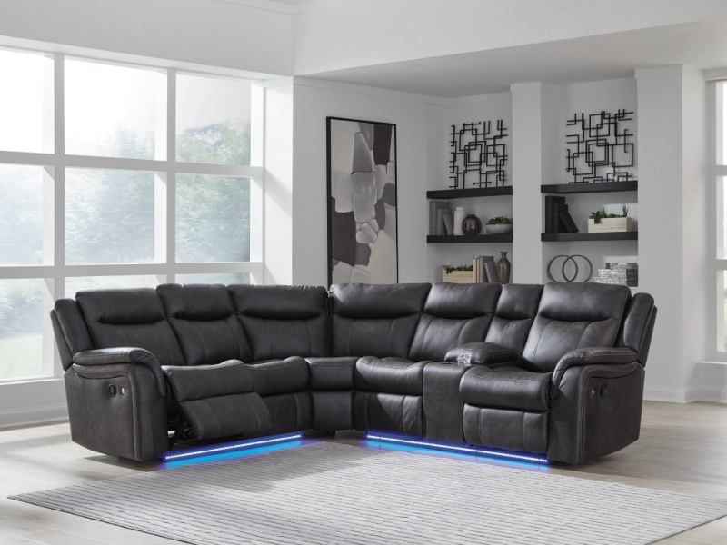 Picture of Leather 2-Piece Reclining Sectional