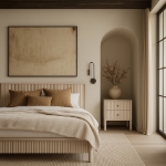 Picture of Natural or Brown Full Solid Wood Bed