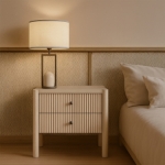Picture of Natural Two Drawer Solid Wood Nightstand
