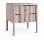 Picture of Natural And Brown Two Drawer Solid Wood Nightstand