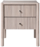 Picture of Natural And Brown Two Drawer Solid Wood Nightstand