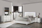 Picture of White Dresser and Mirror with Chrome Legs and Chrome Handles