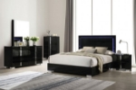 Picture of Piano Black Two Drawer Night Stand with Chrome Legs and Chrome Handles