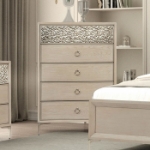 Picture of 38"W x 54"H Natural Oak or Espresso Chest with Felt-Lined Top Drawer