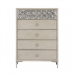 Picture of 38"W x 54"H Natural Oak Chest with Felt-Lined Top Drawer