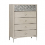 Picture of 38"W x 54"H Natural Oak Chest with Felt-Lined Top Drawer