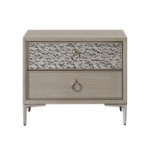 Picture of Natural Oak And Espresso Two Drawer Night Stand with Felt-Lined Top Drawer