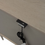 Picture of Natural Oak And Espresso Two Drawer Night Stand with Felt-Lined Top Drawer