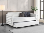 Picture of Boucle Upholstered Twin Day Bed with Trundle White
