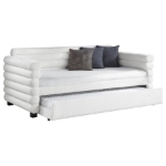 Picture of Boucle Upholstered Twin Day Bed with Trundle White