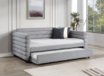 Picture of Boucle Upholstered Twin Day Bed with Trundle Grey