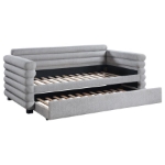 Picture of Boucle Upholstered Twin Day Bed with Trundle Grey