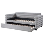 Picture of Boucle Upholstered Twin Day Bed with Trundle Grey