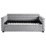 Picture of Boucle Upholstered Twin Day Bed with Trundle Grey