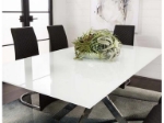 Picture of 40" x 70" x 30" Dining Table Super White Glass Table Top and Rectangle Chrome Table Base