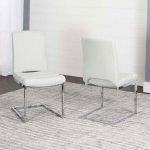 Picture of Light Gray Polyurethane Chair - Chrome Frame