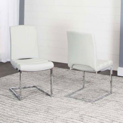 Show details for Light Gray Polyurethane Chair - Chrome Frame Picture of Light Gray Polyurethane Chair - Chrome Frame