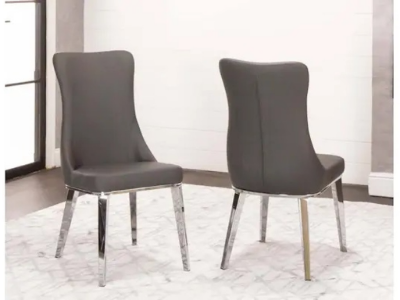 Show details for Charcoal Polyurethane Chair - Chrome Frame Picture of Charcoal Polyurethane Chair - Chrome Frame