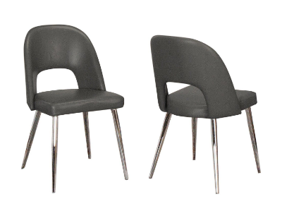 Show details for Charcoal Polyurethane Chair - Chrome Frame Picture of Charcoal Polyurethane Chair - Chrome Frame