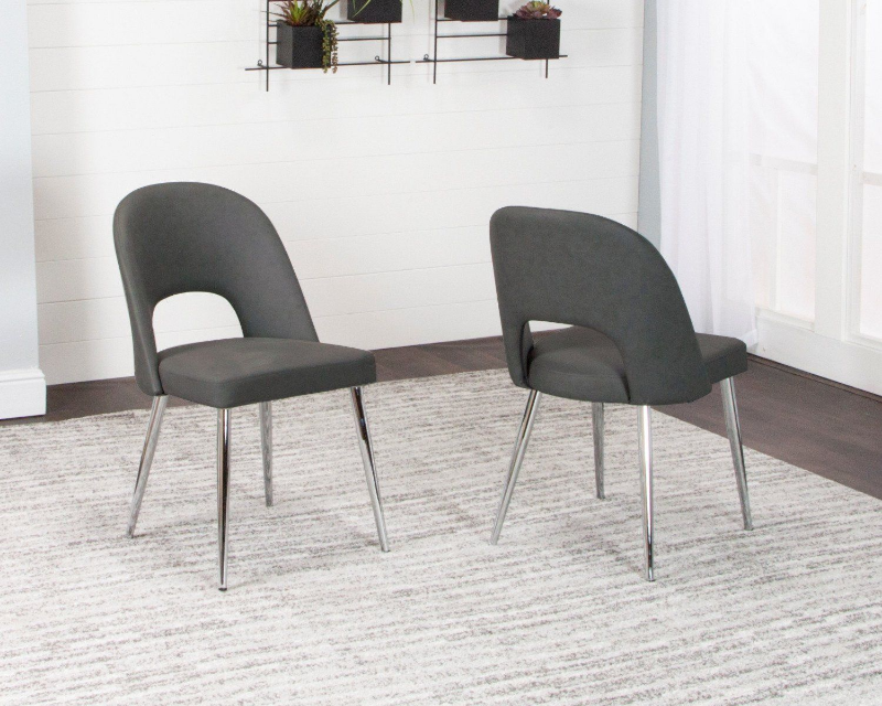 Picture of Charcoal Polyurethane Chair - Chrome Frame