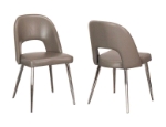 Picture of Mushroom, Black and Charcoal Finish Polyurethane Chair - Chrome Frame
