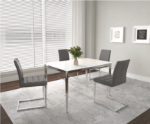 Picture of Rectangle 32 x 48 White Sintered Stone Table Top and Chrome Table Base