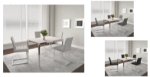 Picture of Rectangle 32 x 48 White Sintered Stone Table Top and Chrome Table Base