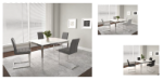 Picture of Rectangle 32 x 48 White Sintered Stone Table Top and Chrome Table Base